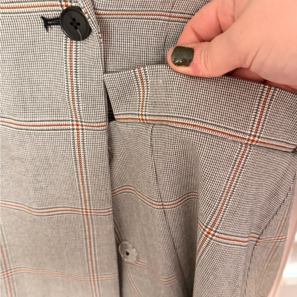 Abercrombie & Fitch Plaid Longline Blazer XS Brown Orange Check - Picture 4 of 7